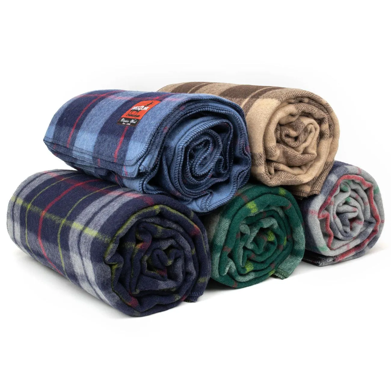 Swiss Link Wool Plaid Blankets