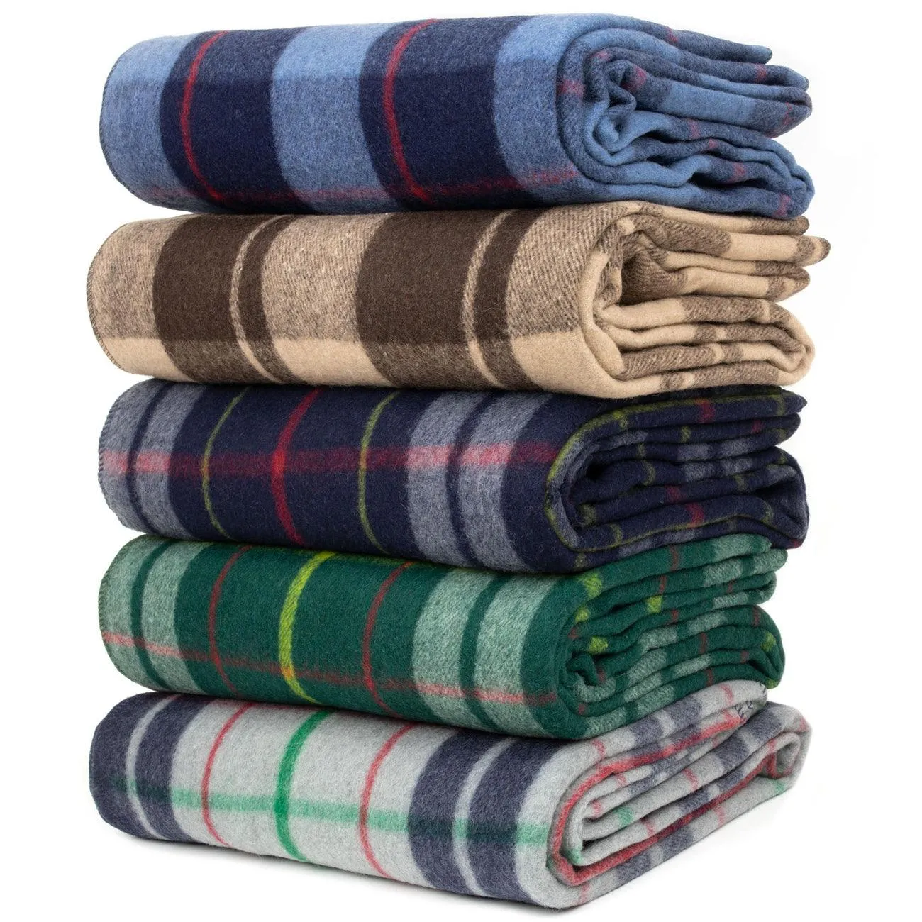 Swiss Link Wool Plaid Blankets