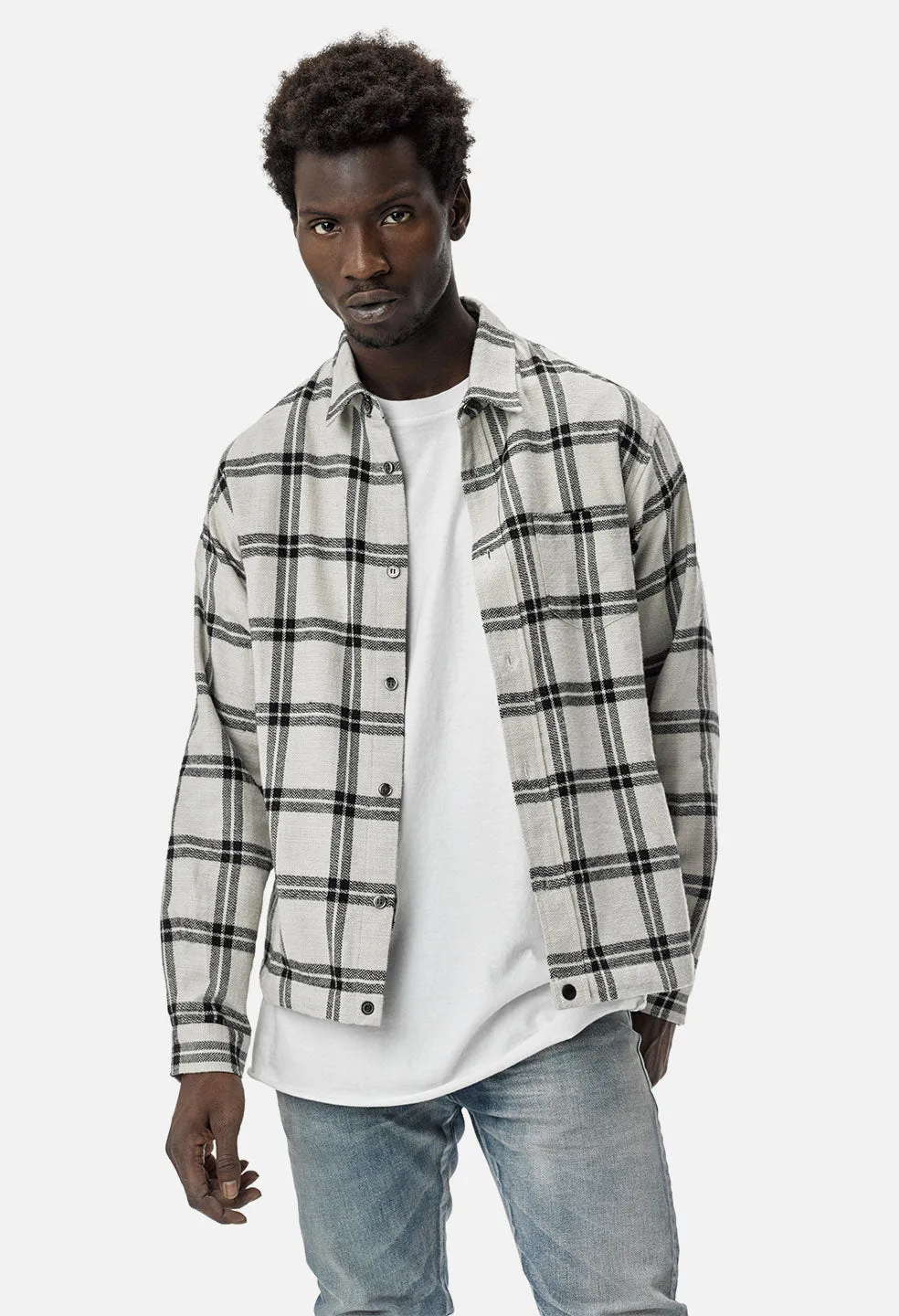 Switch Overshirt / Bone Plaid