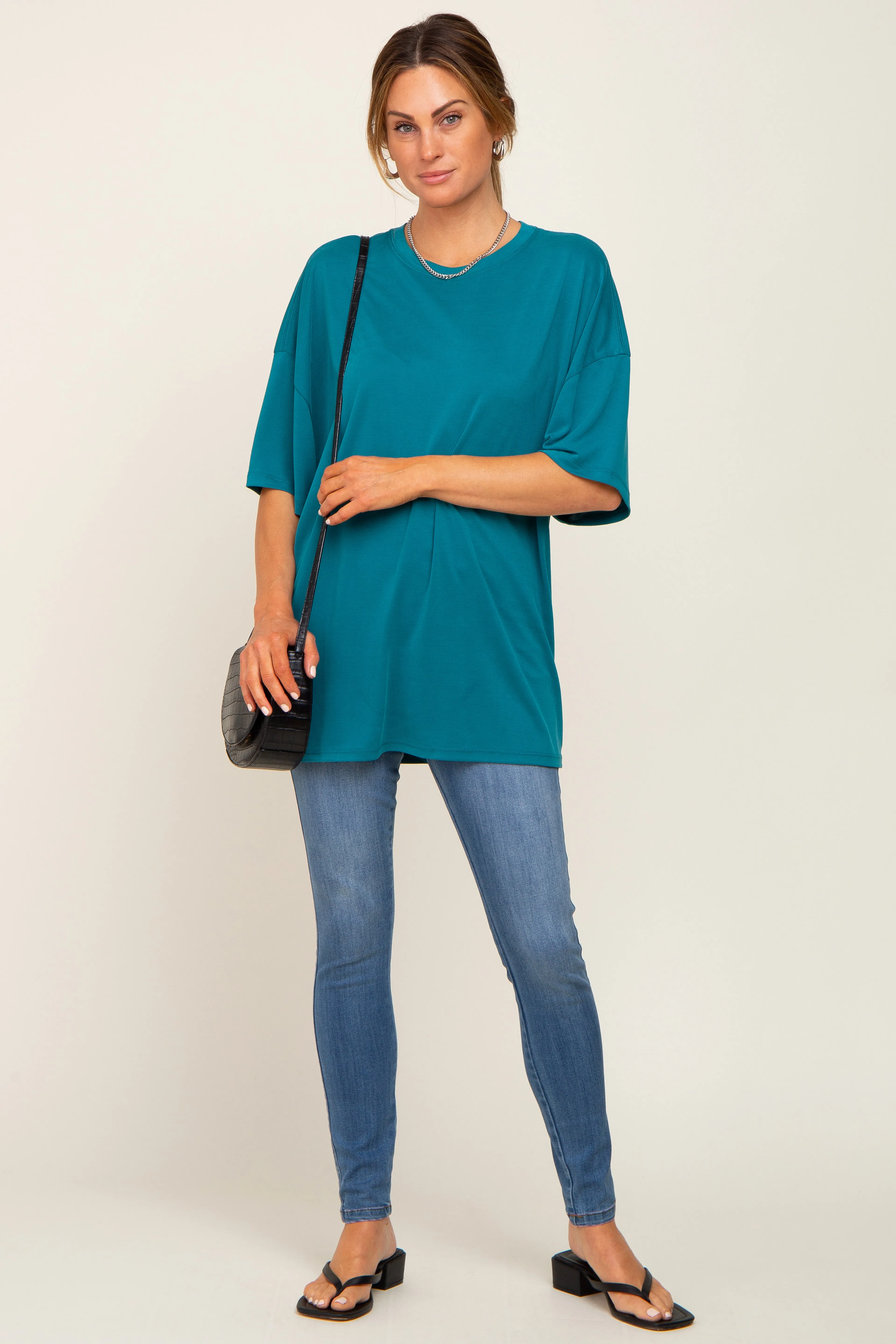 Teal Basic Oversized T-Shirt