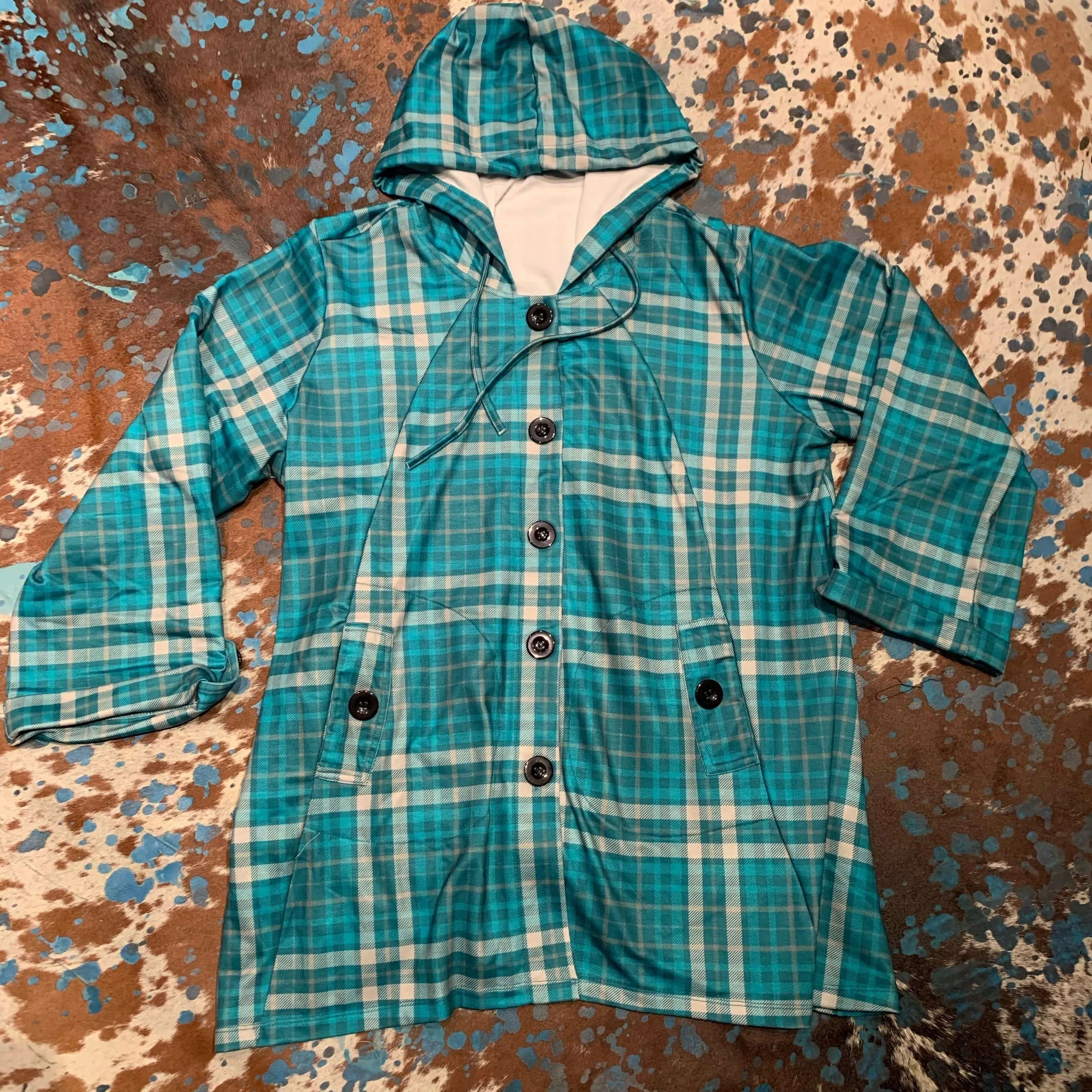 Teal plaid jacket