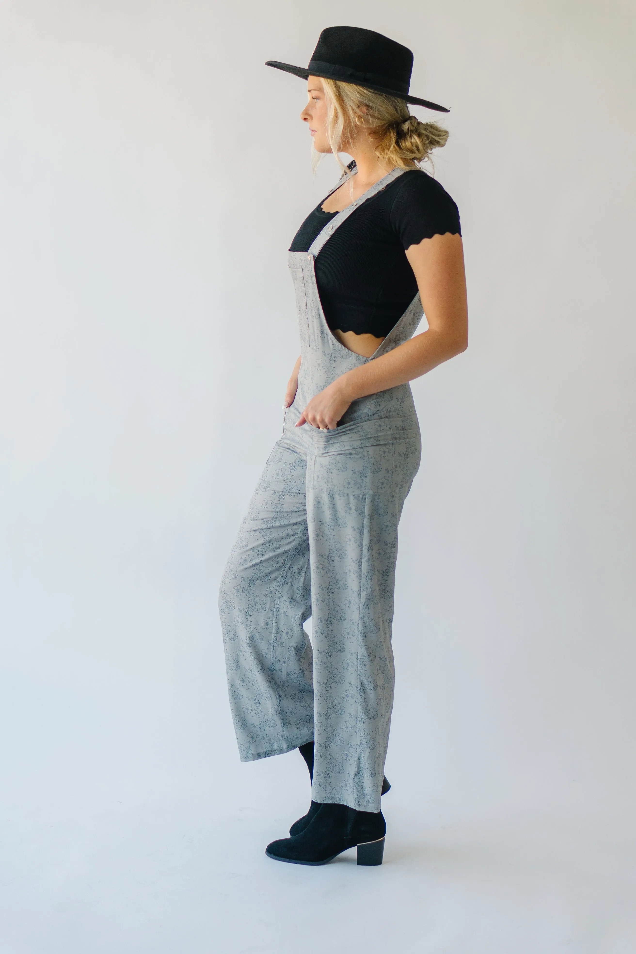 The Dillard Abstract Patterned Jumpsuit in Grey