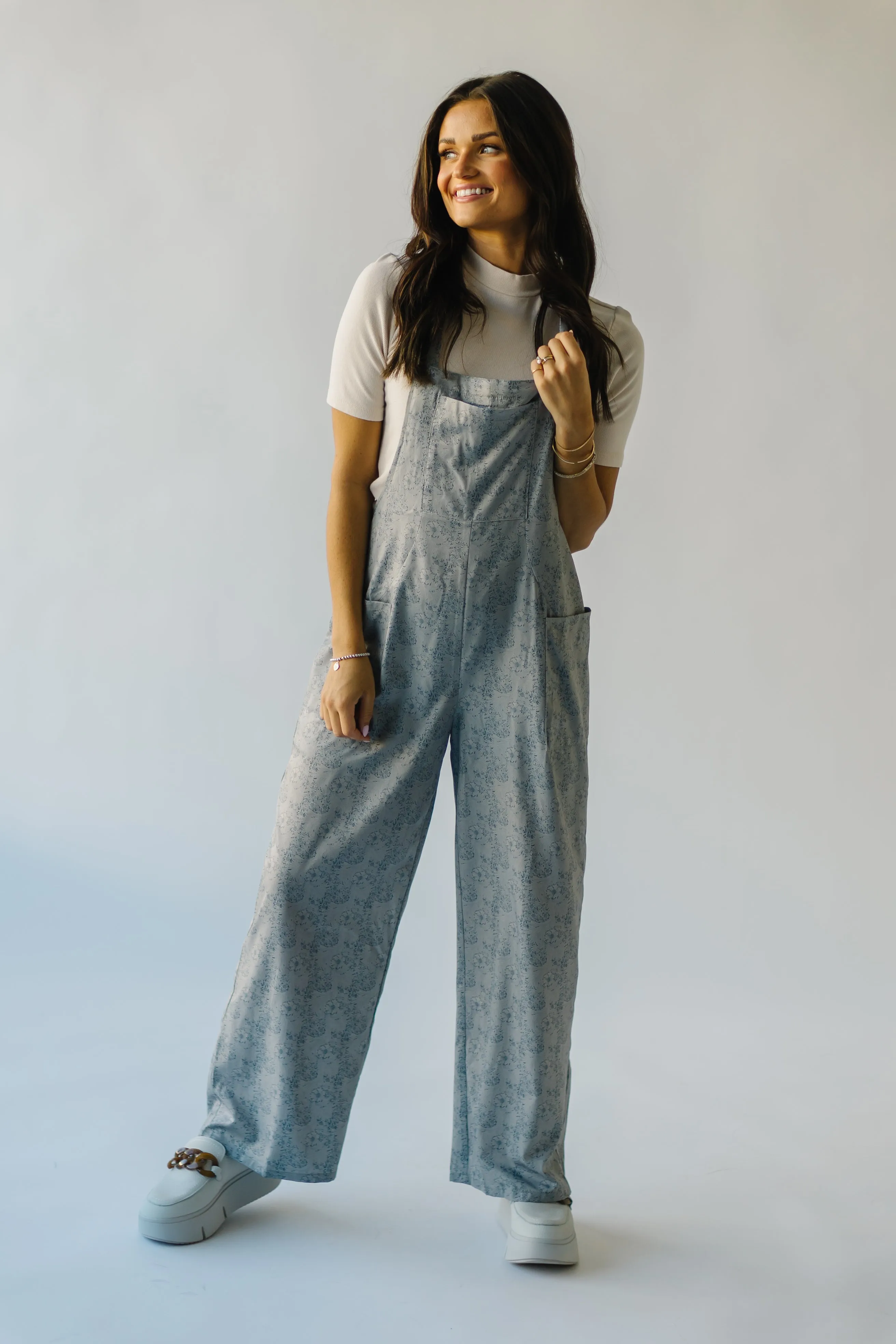 The Dillard Abstract Patterned Jumpsuit in Grey