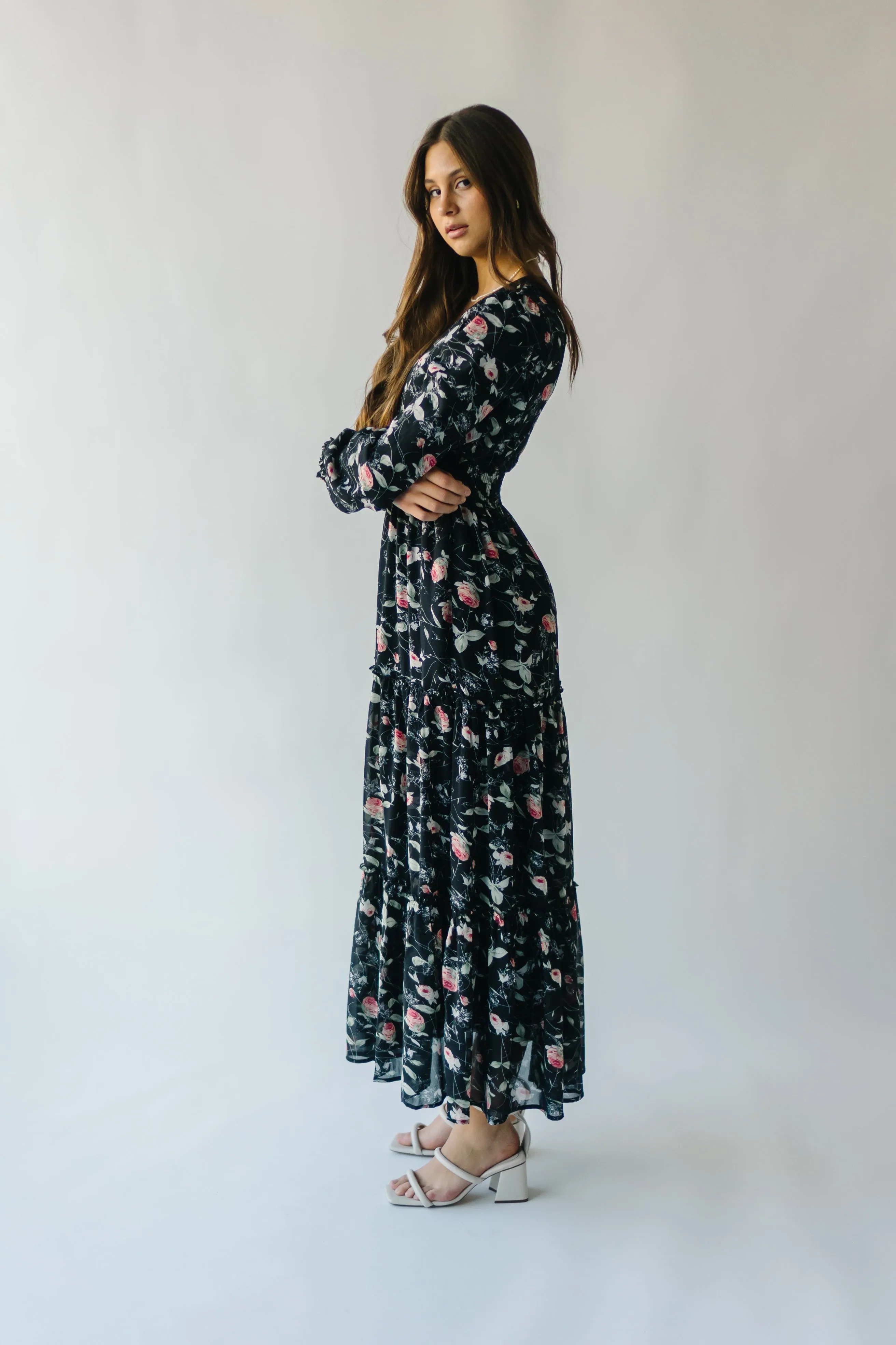 The Jacey Patterned Maxi Dress in Rose Garden