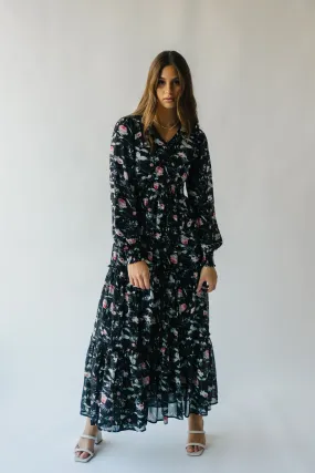 The Jacey Patterned Maxi Dress in Rose Garden