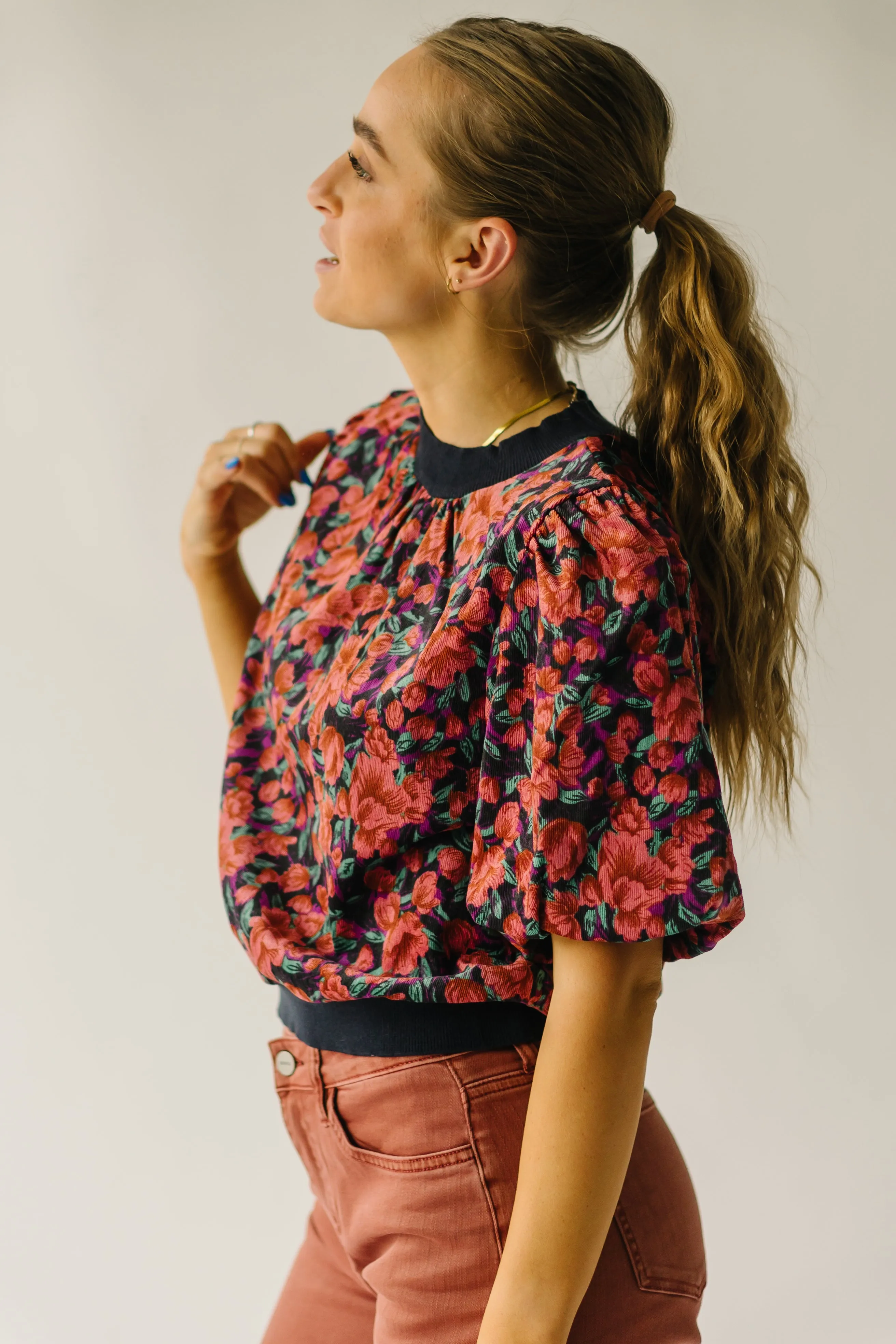 The Villaron Corduroy Patterned Blouse in Multi