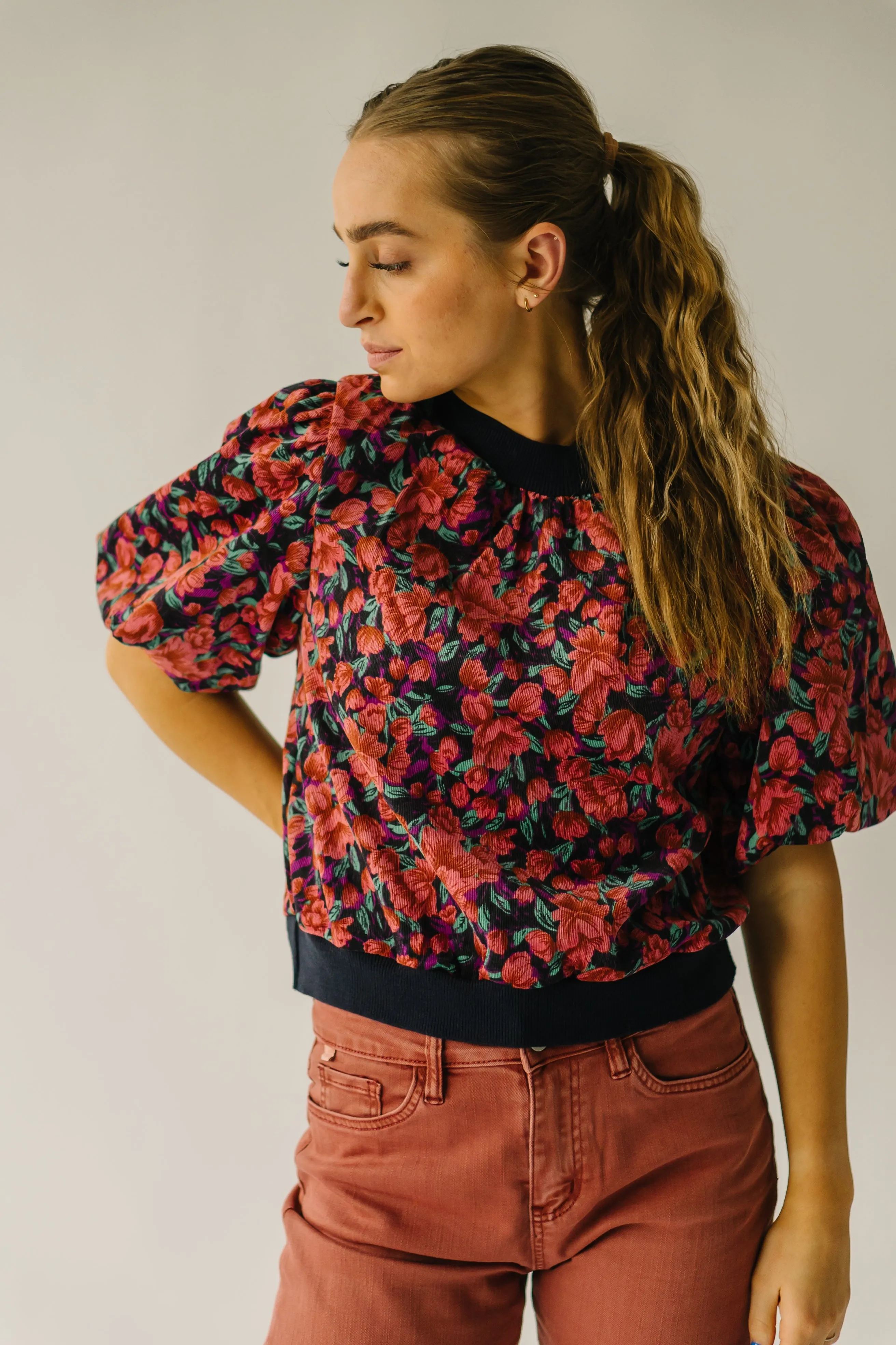 The Villaron Corduroy Patterned Blouse in Multi