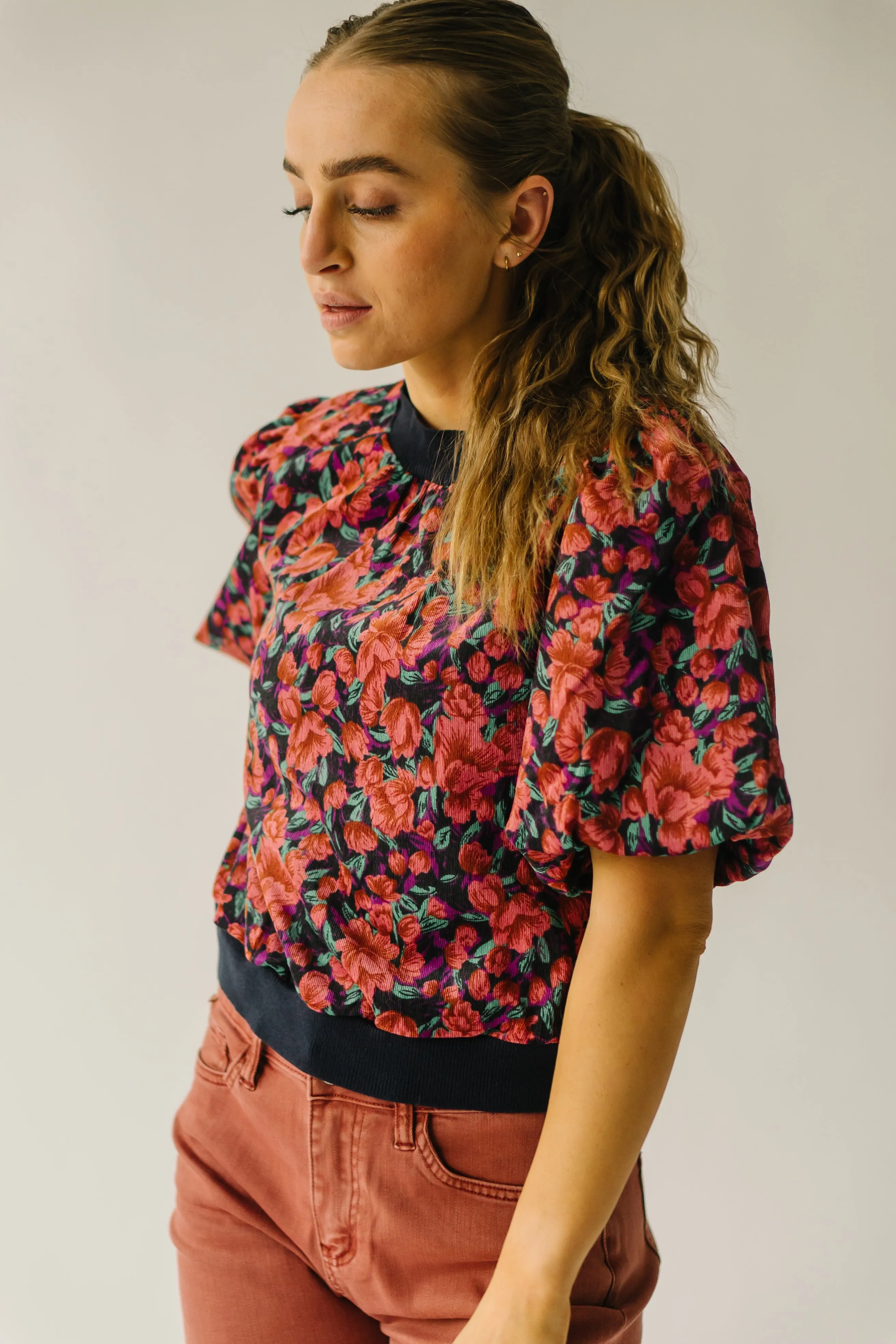 The Villaron Corduroy Patterned Blouse in Multi