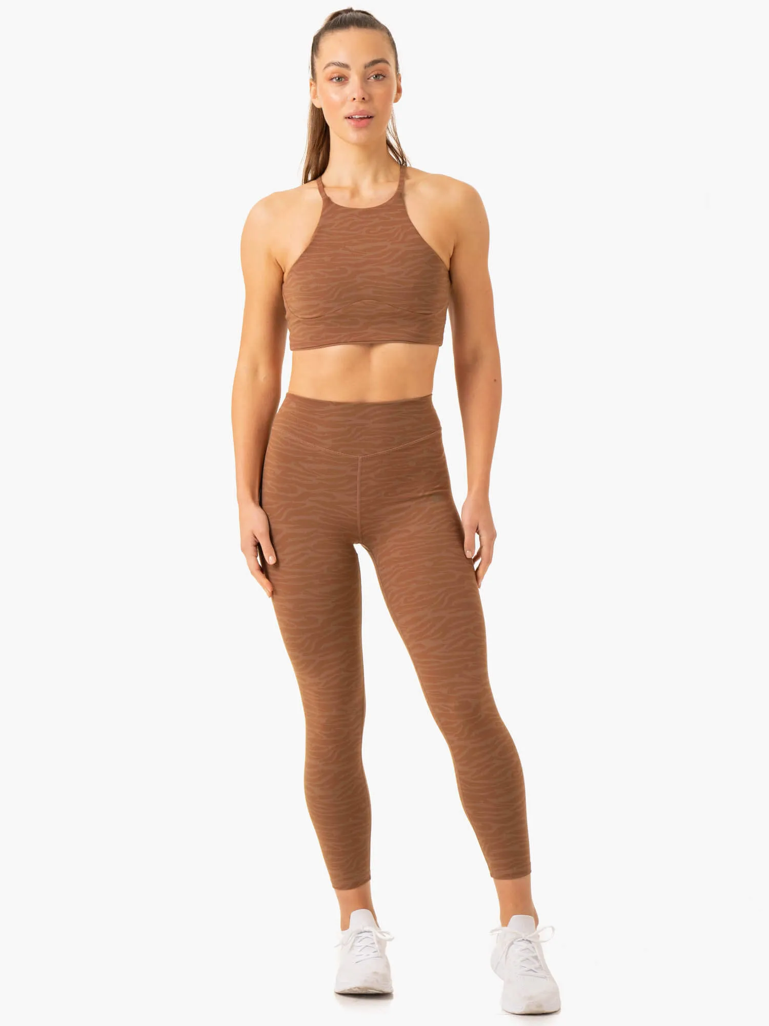 Transform Reversible Sports Crop - Chocolate Zebra