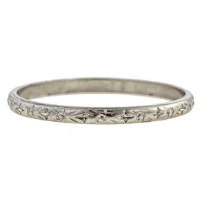 Vintage Patterned Wedding Band Ring