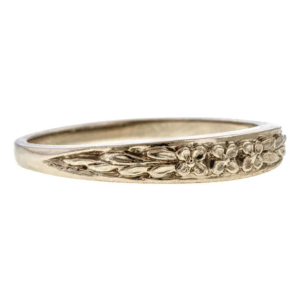 Vintage Patterned Wedding Band Ring