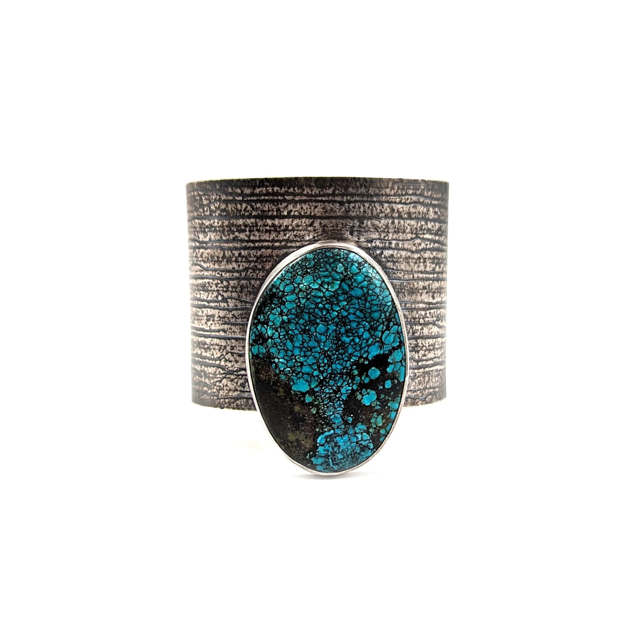 Wide Patterned Cuff Bracelet, Turquoise