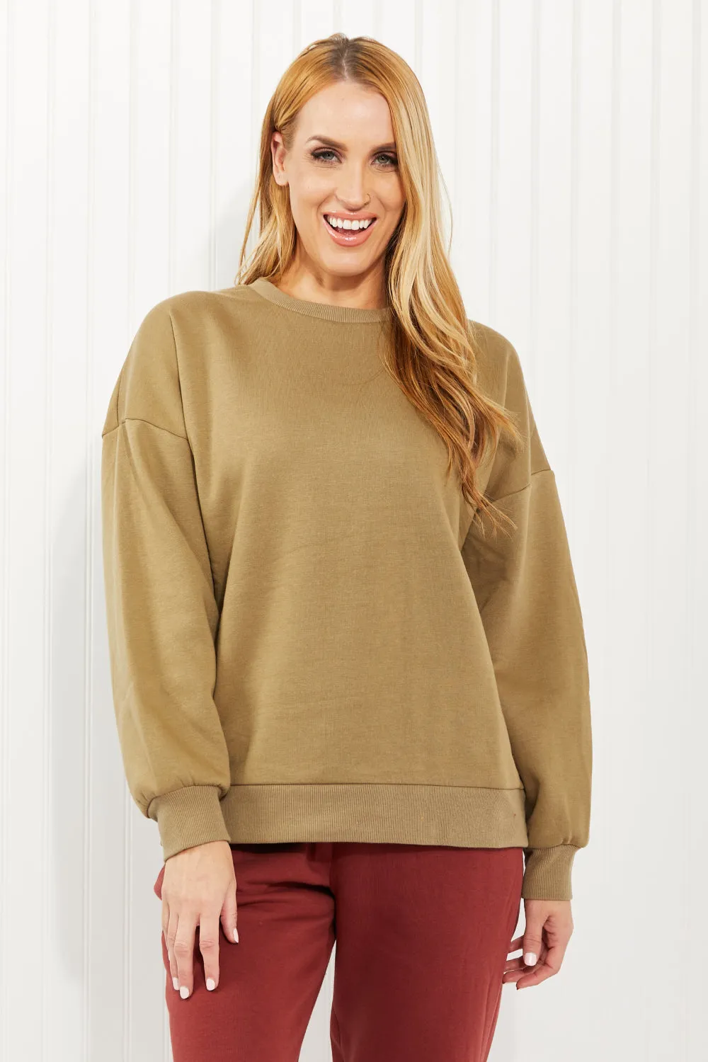 Zenana October Twilight Full Size Drop Shoulder Sweatshirt